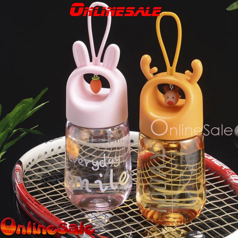 Hottrend Bình nước cute dễ thương cho bé đi học có tay cầm và hình thú 450ml