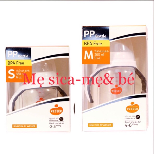 BÌNH SỮA WESSER PP CỔ RỘNG