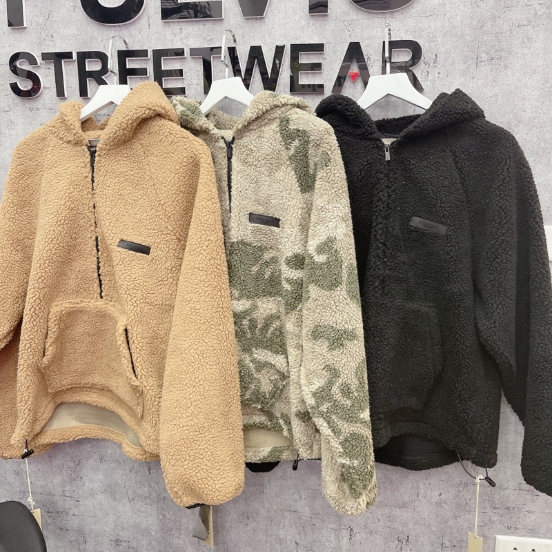 ⚡️[Mirror Quality] - Áo Hoodie Fear of God Essentials Polar Fleece Half Zip Hoodie, Áo hoodie FOG Half Zip lông xù