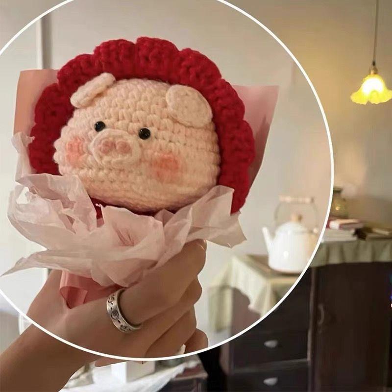 Nguyên Liệu Tự Làm Túi Dệt Kim Thủ Công Hình Heo Hoa Bong Bóng Lợn Cho Bé Gái