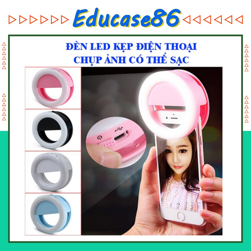 Đèn Led Selfie kẹp điện thoại, đèn led trợ sáng chụp ảnh selfie, đèn led chụp selfie, đèn led kẹp điện thoại Educase86