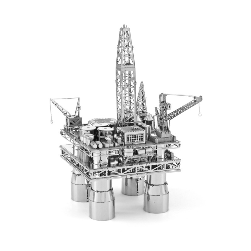 Mô Hình Lắp Ráp 3d Giàn khoan dầu bán tiềm thủy và tàu dầu