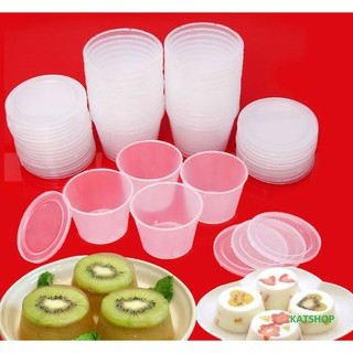Sỉ 50 Cốc Nhựa Làm Caramen, Sữa Chua Có Nắp Loại to 100ml