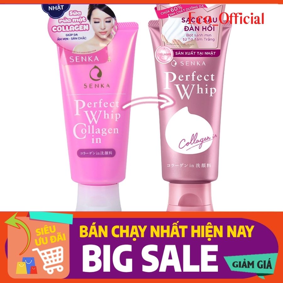 { Hot 2022 } Sữa rửa mặt Sạch sâu - Sáng hồng Senka Perfect Whip Berry Bright 120g