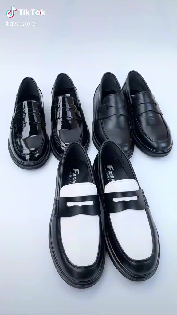 Giày Penny Loafer Black White da nguyên tấm, Giày Sơn Tùng Đế Phíp Cao Cấp | BigBuy360 - bigbuy360.vn