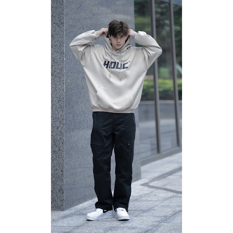 Áo khoác hoodie HDUC form rộng nam nữ có mũ unisex basic chất liệu nỉ bông cào mã HD9