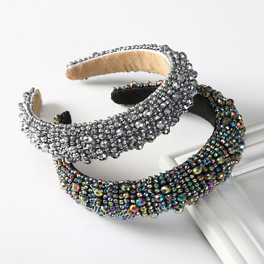 Băng Đô Cài Tóc Phối Hạt Lấp Lánh Phong Cách Retro