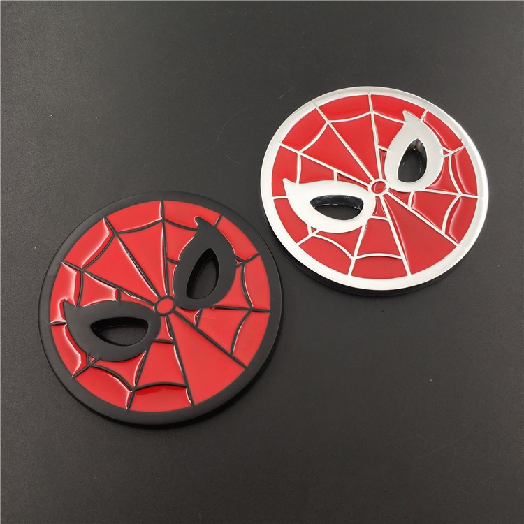 Miếng dán in logo Spiderman bằng kim loại độc đáo trang trí xe hơi xe máy đa năng