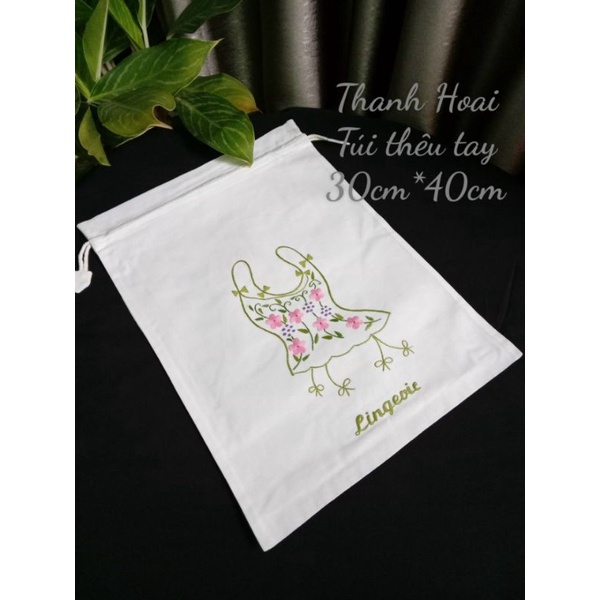 Túi dây rút thêu tay cỡ lớn