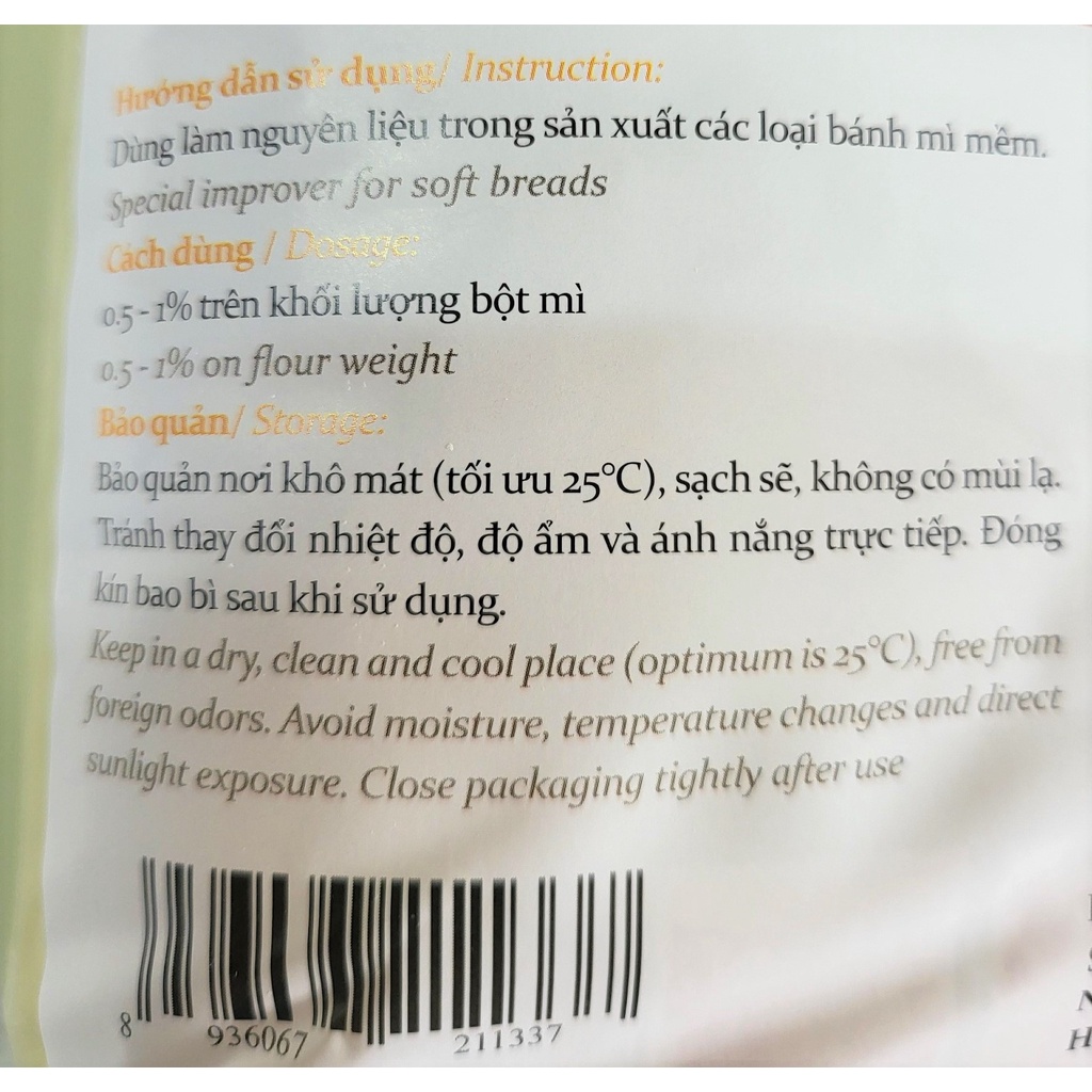 [Túi 1 Kg – MELTING] PHỤ GIA BÁNH MÌ MỀM [VN] PURATOS S500 Melting Special improver for soft bread (prt-hk5)