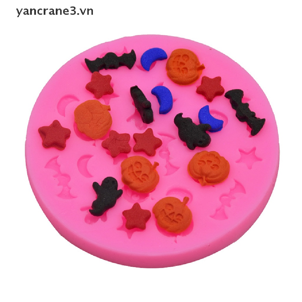 {YAN3} Khuôn Silicon Làm Bánh Kẹo Sô Cô La Hình Ngôi Sao Mặt Trăng Ma Quỷ Bí Ngô Hoạt Hình Cho Nhà Bếp {yancrane3.vn}