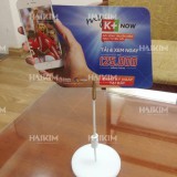 Kẹp để bàn, chân đế kẹp hình in, chân đế miac quảng cáo, wobbler để bàn