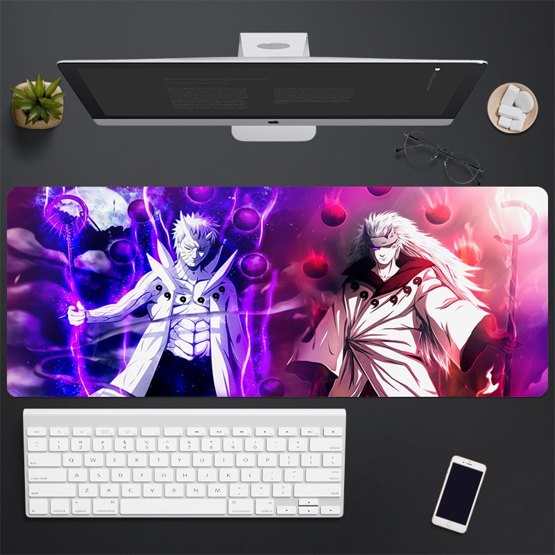 <36 mẫu> Lót chuột máy tính Anime Naruto kích cỡ bàn di chuột lớn 90x40cm chất liệu mouse pad cao su