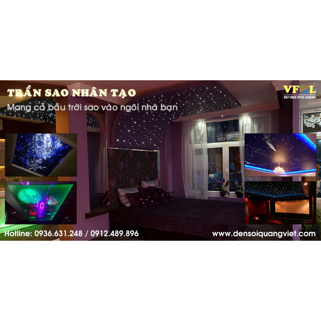 Nguồn phát sợi quang LED 7W RGBW full màu sắc nháy theo nhạc (âm thanh) - Trần sao ô tô, trần nhà, trang trí