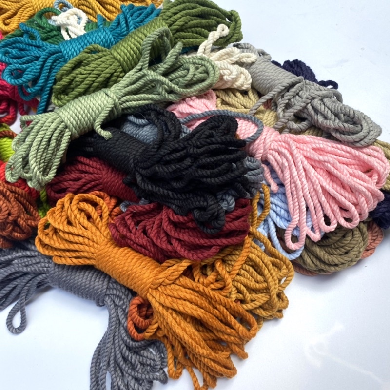 Bó 10mét dây thừng cotton màu size 5mm đủ màu làm handmade trang trí gói quà,gói hàng