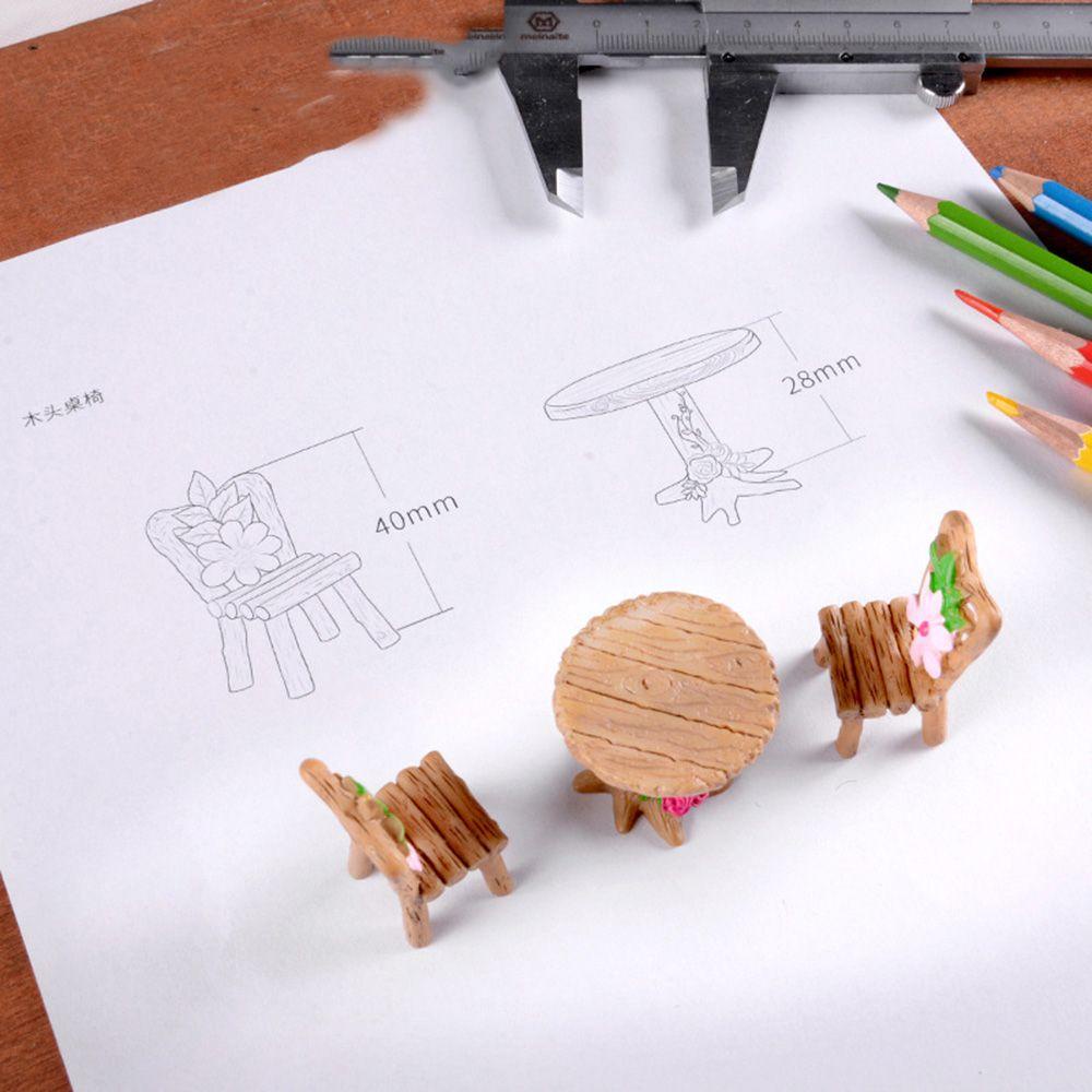 Set 3 Tượng Gỗ Mini Trang Trí Tiểu Cảnh DIY