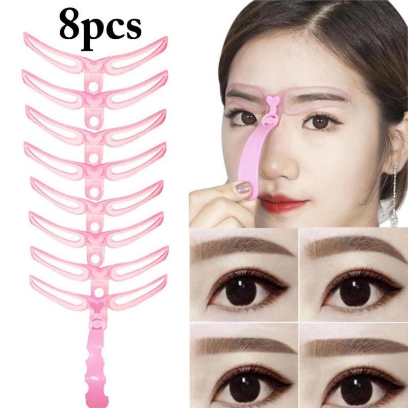 [Hàng mới về] Khuôn dập kẻ lông mày 8 trong 1 tiện lợi