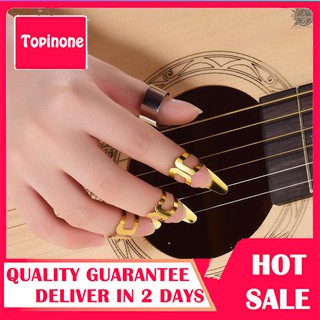 Bộ 4 món gồm móng gảy đàn + ống bọc ngón tay cái dùng đánh đàn guitar bằng thép không gỉ