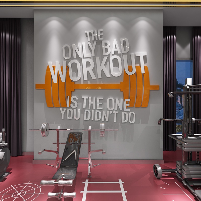 Tranh mica 3d dán tường mẫu tranh thông điệp động lực tập gym trang trí phòng tập fitness