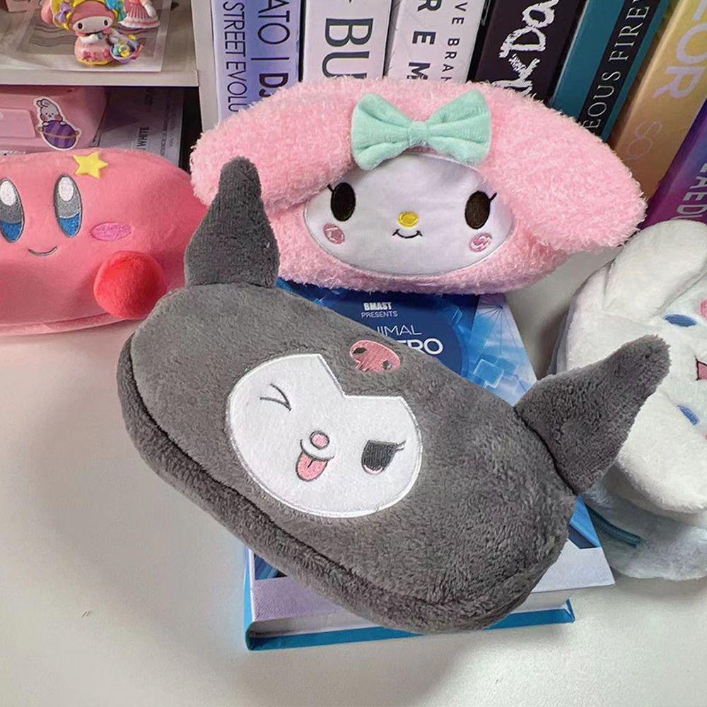 PEWANY 1 Túi Đựng Bút Chì / Mỹ Phẩm Phủ Lông Hình Anime Cinnamoroll Sức Chứa Lớn Đa Năng