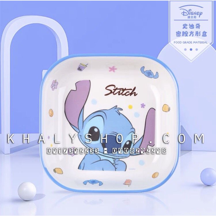 Dĩa Vuông khay ăn  Disney cho Bé, hoạt tiết 3D nhựa Melamine