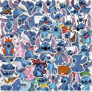 Bộ Sticker HOẠT HÌNH ALOHA decal hình dán chống nước trang trí xe, laptop, nón bảo hiểm, vali #122