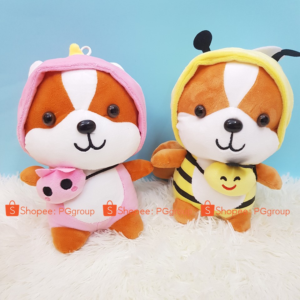 Gấu Bông Chó Shiba Cosplay 25 cm Cao Cấp - Sóc Siba