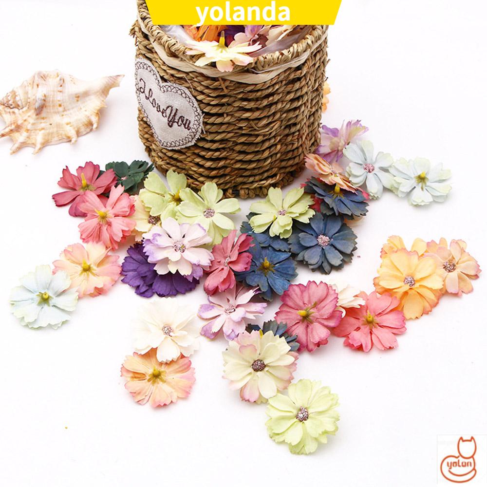 Bộ 50 đầu bông hoa cúc giả 4.5cm dùng cho trang trí
