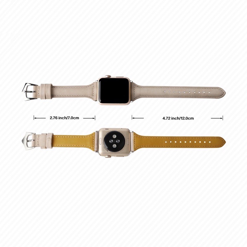 Dây đeo Apple Watch da xịn bản nhỏ dành cho nữ series 1 2 3 4 5 6 size 38/40mm 42/44mm bảng màu mới nhất