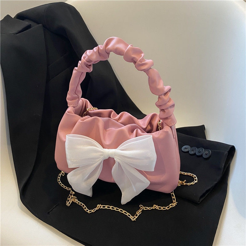 Túi Xách Đeo Chéo Đính Nơ Phong Cách Thời Trang Pháp Hàng Mới 2022 Dành Cho Nữ