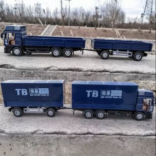 Xe tải mô hình kéo rơ mooc 1/32