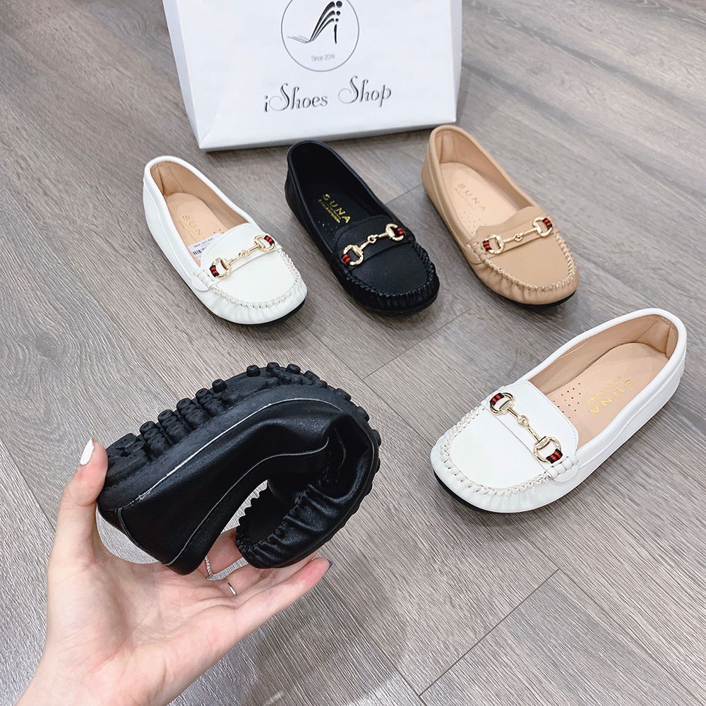 Giày mọi moccasin nữ da lì trẻ trung , năng động SUNA B326 | BigBuy360 - bigbuy360.vn