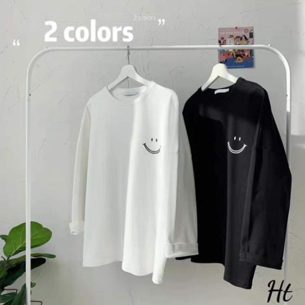 Áo thun ,áo phông xuông dài tay mặt cười in logo da cá