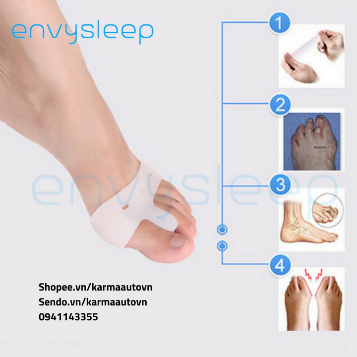 [HOT SALE] Lót giày Silicon Đệm ngón cái ENVYSLEEP chống chai và cong vẹo/biến dạng ngón chân