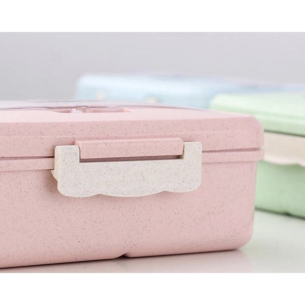[ FREESHIP ] Hộp đưng cơm lúa mạch 3 ngăn kèm đũa thìa cao cấp 1000ml | BigBuy360 - bigbuy360.vn