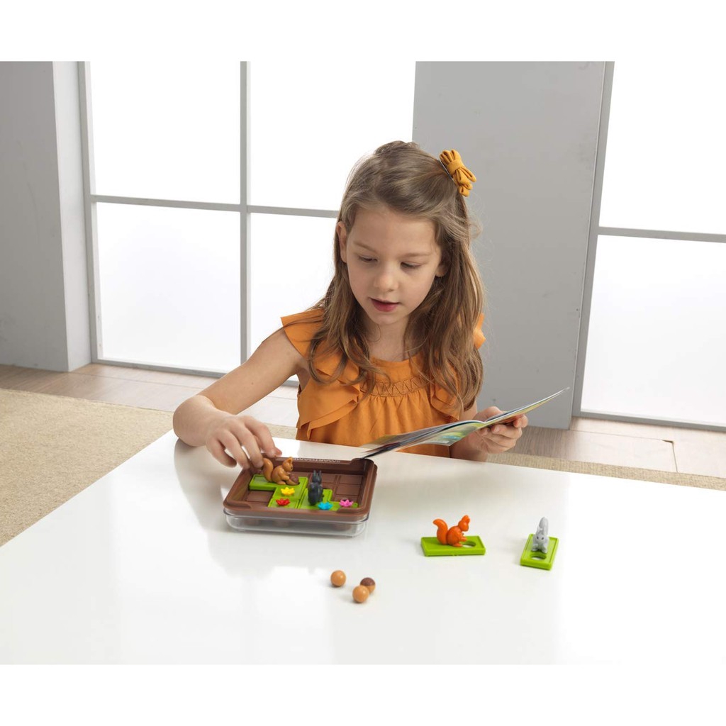 Set trò chơi board game Sóc lăn hạt thông minh xếp hình 6 chú sóc vui nhộn