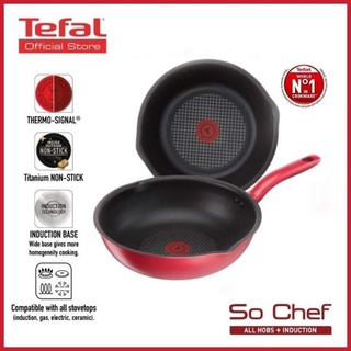 Chảo Chiên/Xào Sâu Lòng Chống Dính Tefal Sochef - Size 24/28Cm - Dùng Các Loại Bếp