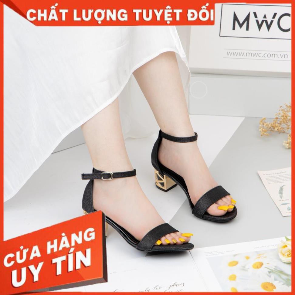 🌈FREESHIP🌈 Giày cao gót quai ngang đế vuông cách điệu MWC NUCG-4128