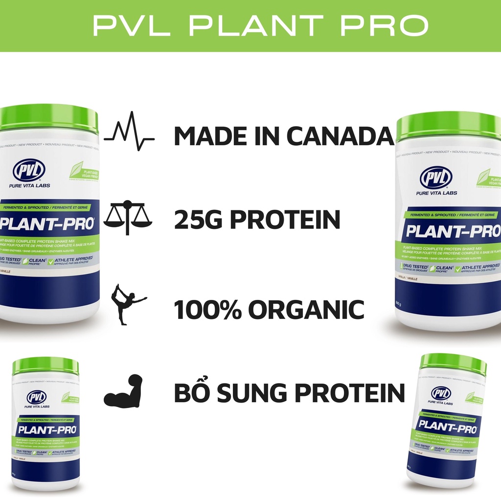 PVL PLANT-PRO - Đạm Thực Vật 100% Organic - Dòng Whey Vegan Cao Cấp - Phù Hợp Ăn Chay