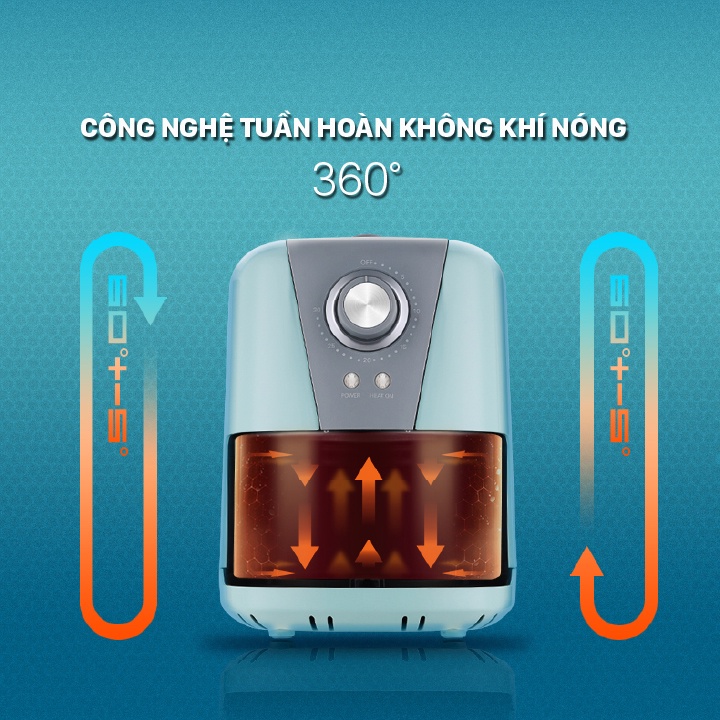 Nồi chiên ko dầu BIYI AF-89 1000W - Có phủ lớp chống dính - Bảo hành 12 tháng