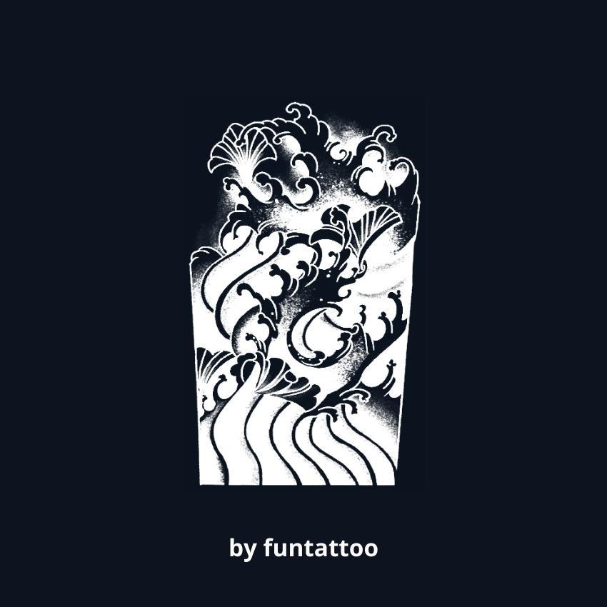 Hình Xăm Tạm Thời Cánh Tay Nhật Cổ Sóng V23 Kéo Dài 15 Ngày