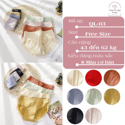 Quần lót nữ cotton không đường may, thoáng khí giữa eo cao cấp kháng khuẩn giá rẻ POPPY QL02 | BigBuy360 - bigbuy360.vn