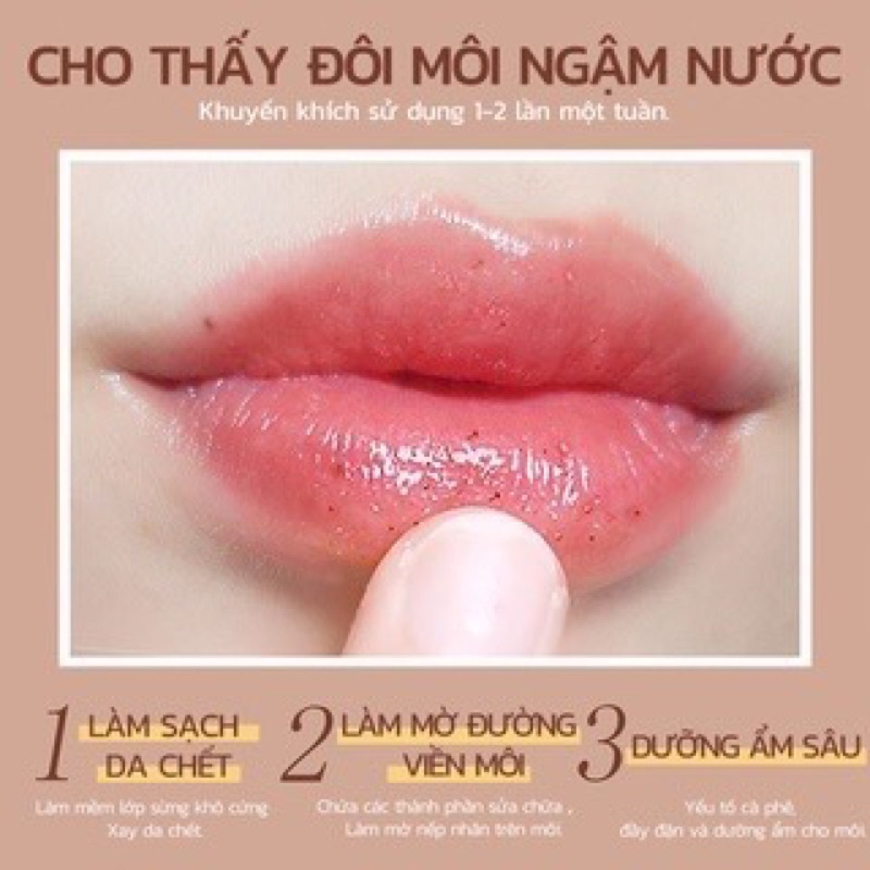 Tẩy tế bào chết môi Coffee Lip Scrub 15g dưỡng ẩm NAVI