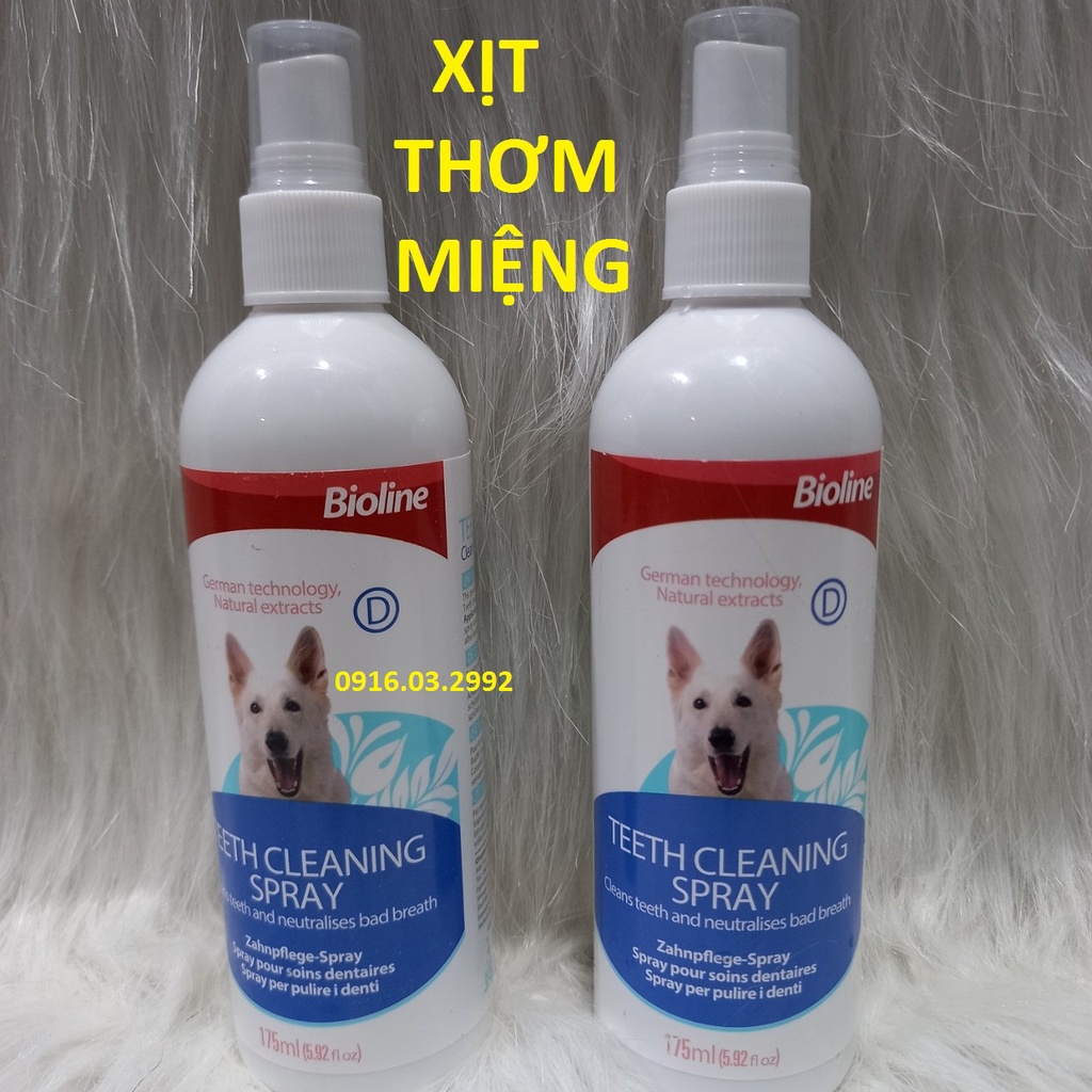 Xịt thơm miệng chó mèo Bioline 175ml