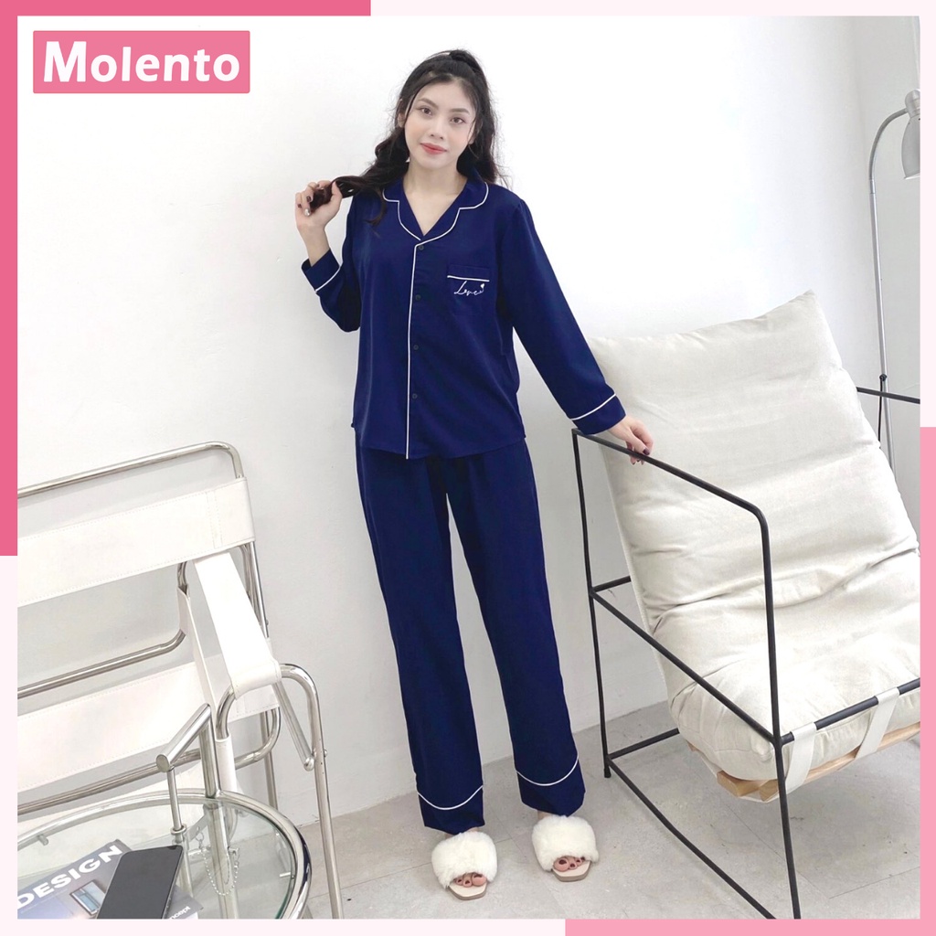 Đồ Bộ Pijama Lụa Tay Dài Molento Bộ Ngủ Pijama Lụa Mango Cao Cấp Mềm Mượt, Không Bai Phai Xù, Nhiều Kiểu Dáng - M46