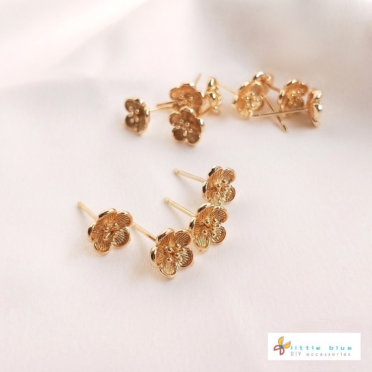 Bông Tai Hình Bông Hoa 14K Màu Sắc Xinh Xắn Chống Dị Ứng Cho Nữ