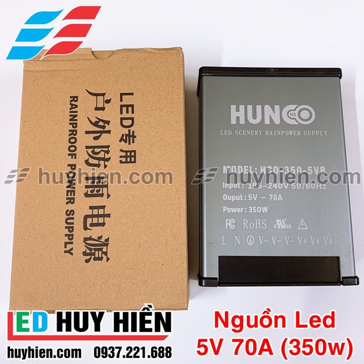 Nguồn led 5V 70A ngoài trời vỏ nhôm, Nguồn 5V 350W (70A) ngoài trời vỏ nhôm HUNCO | BigBuy360 - bigbuy360.vn