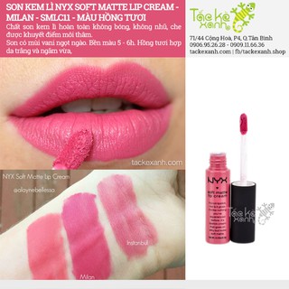 Son kem lì NYX Soft Matte  - SMLC11 Milan - HỒNG TƯƠI