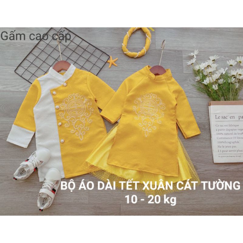 🎀🎀 BỘ ÁO DÀI TẾT XUÂN CÁT TƯỜNG haivanco🎀🎀 cho bé từ 10 đến 20 kg