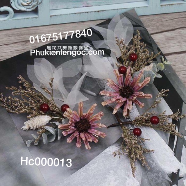 Bộ hoa cài tóc cô dâu